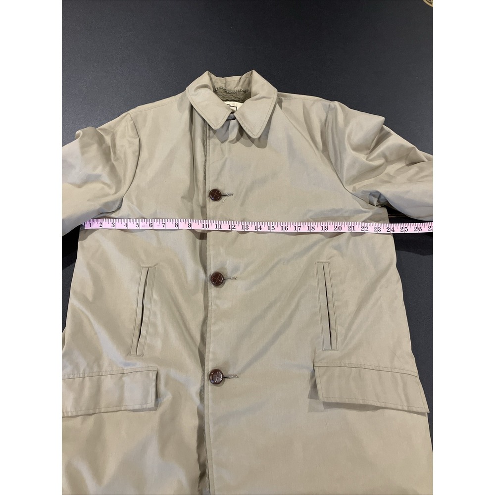 VTG Woolrich Brown Khaki Faux Fur Lined Button Down Winter Coat Mens Sz 40 Parka - Picture 7 of 15